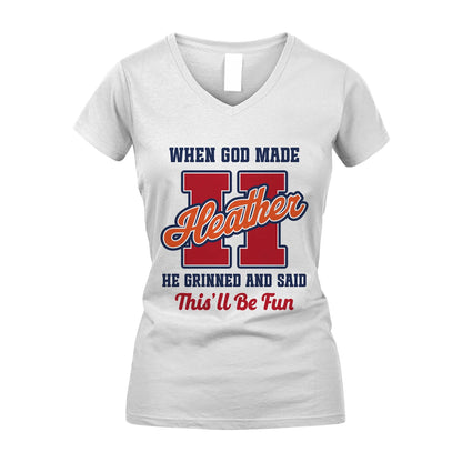 God Made Your Name Custom Shirt HEATHER M1-16