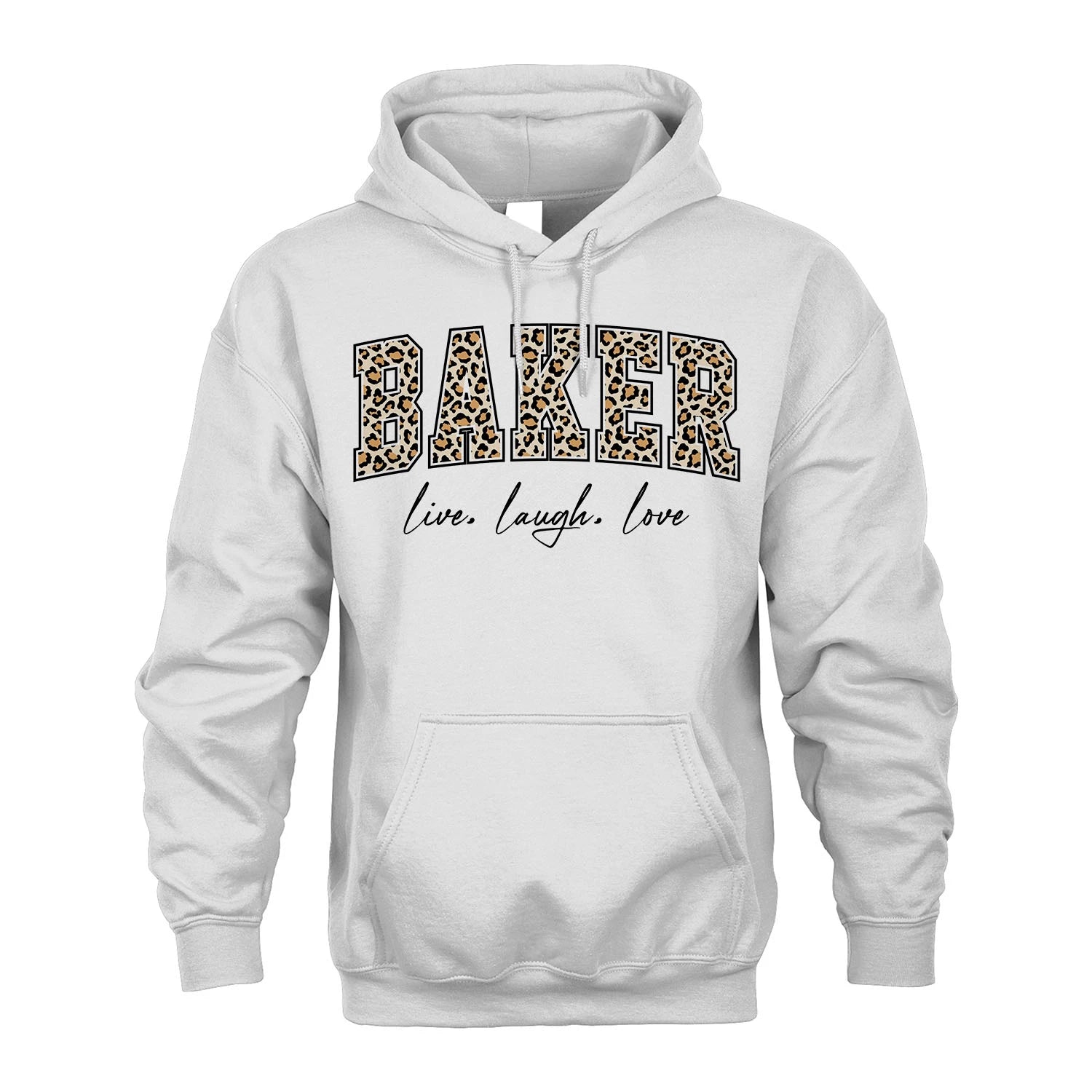 Live Laugh Love Custom Name With Leopard Pattern Shirt BAKER M1-13