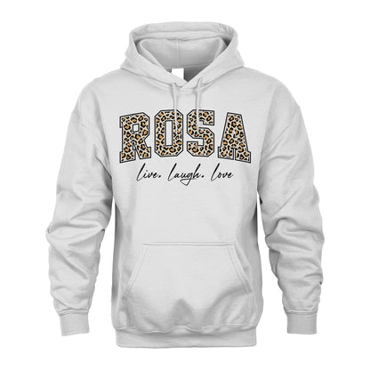 Live Laugh Love Custom Name With Leopard Pattern Shirt ROSA M1-13