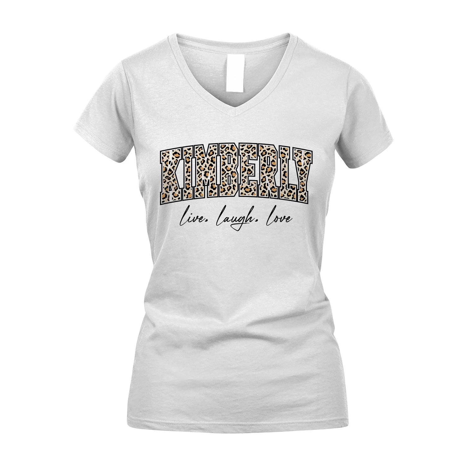 Live Laugh Love Custom Name With Leopard Pattern Shirt KIMBERLY M1-13