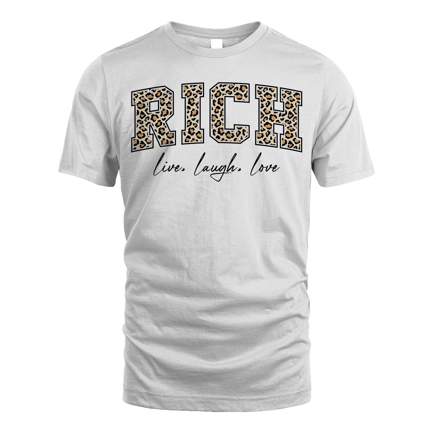 Live Laugh Love Custom Name With Leopard Pattern Shirt RICH M1-13