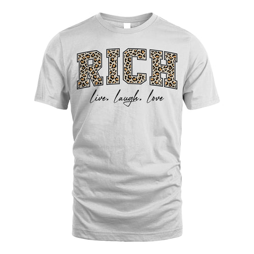 Live Laugh Love Custom Name With Leopard Pattern Shirt RICH M1-13