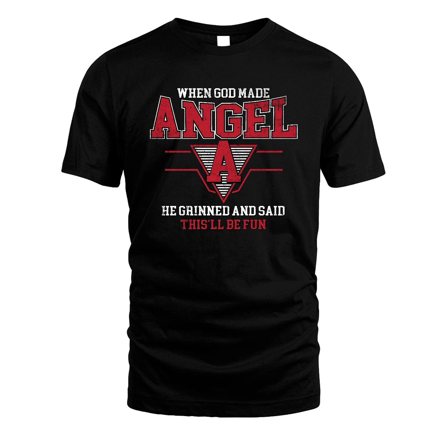 When God Made Your Name He Grinned And Said This'll Be Fun Baseball Shirt ANGEL M1-29
