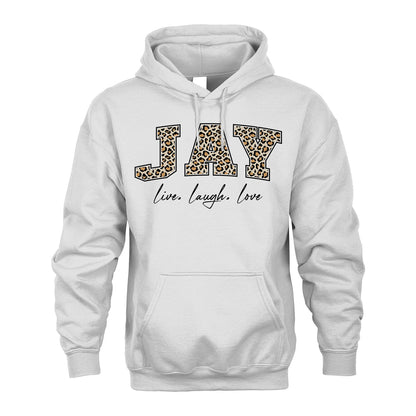 Live Laugh Love Custom Name With Leopard Pattern Shirt JAY M1-13
