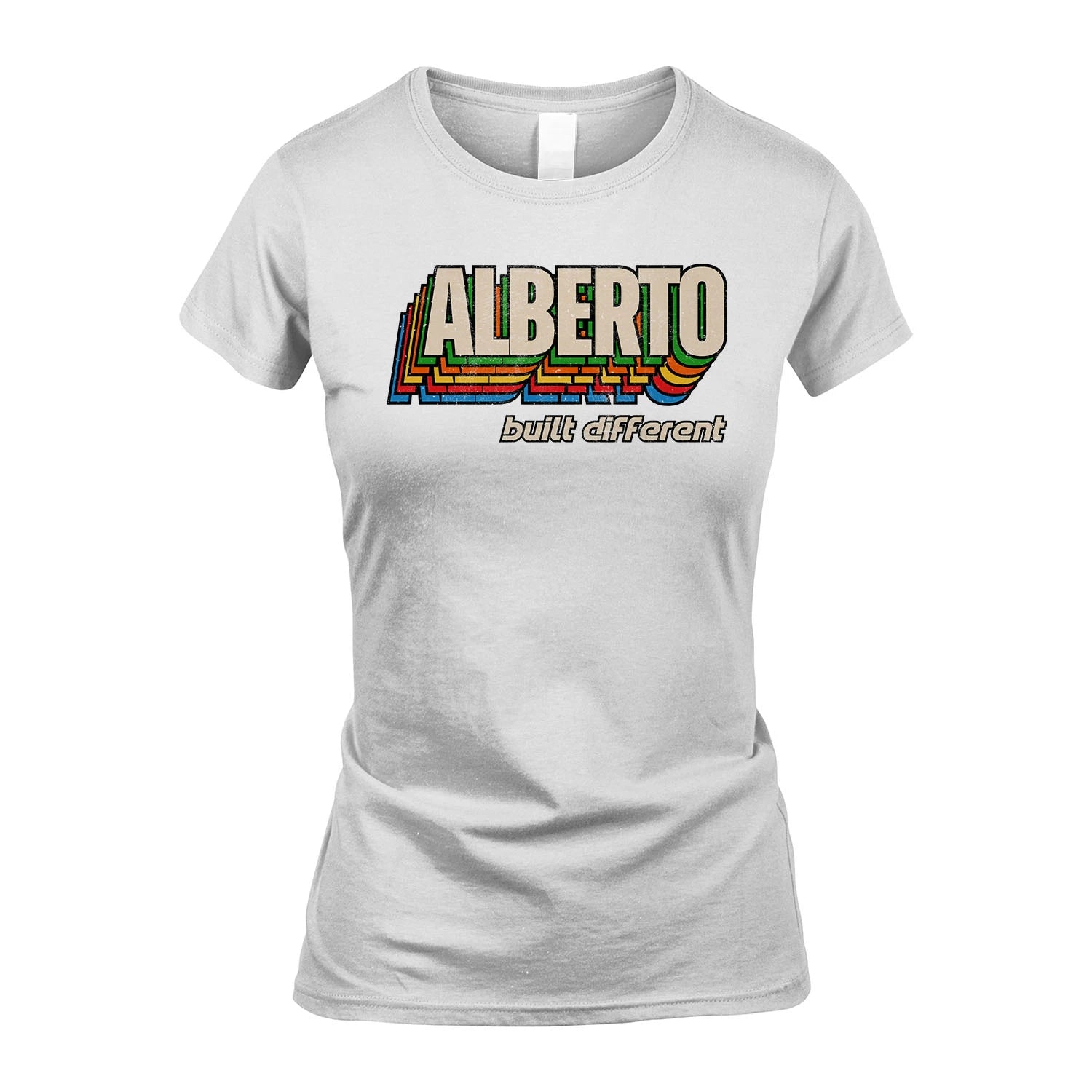 Your Name Built Different Retro Shirt ALBERTO M1-26