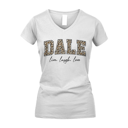 Live Laugh Love Custom Name With Leopard Pattern Shirt DALE M1-13
