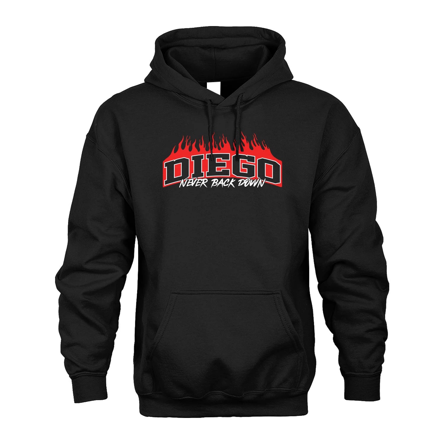 Never Back Down Your Name With Fire Shirt DIEGO M1-37