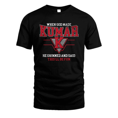 When God Made Your Name He Grinned And Said This'll Be Fun Baseball Shirt KUMAR M1-29