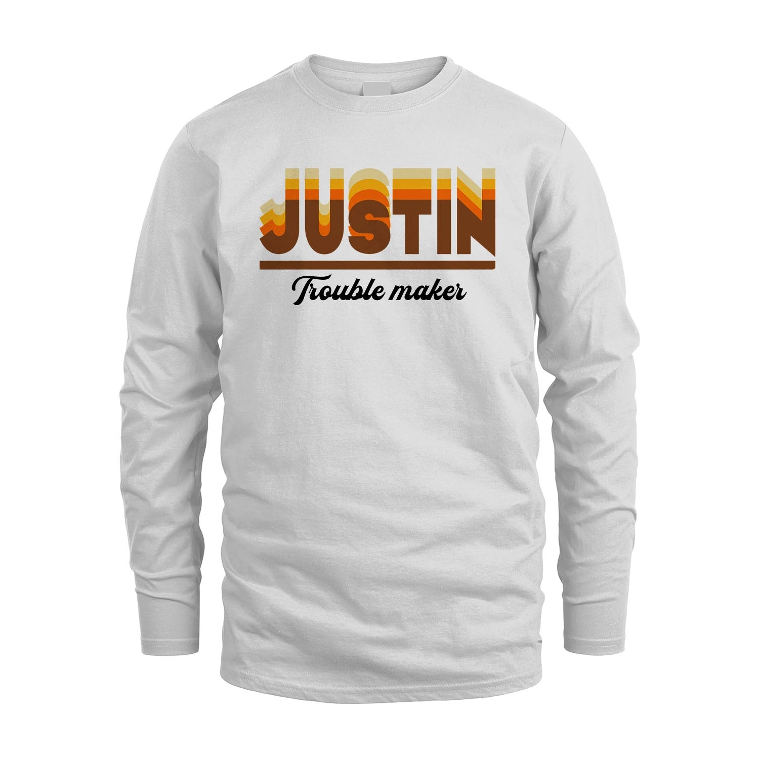 Your Name Trouble Maker Funny Shirt JUSTIN M1-34