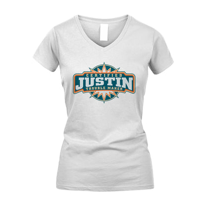 Certified Your Name Trouble Maker Shirt JUSTIN M1-36