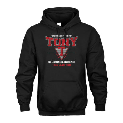 When God Made Your Name He Grinned And Said This'll Be Fun Baseball Shirt TONY M1-29