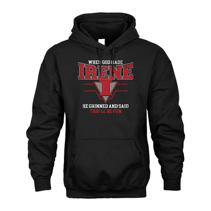 When God Made Your Name He Grinned And Said This'll Be Fun Baseball Shirt IRENE M1-29