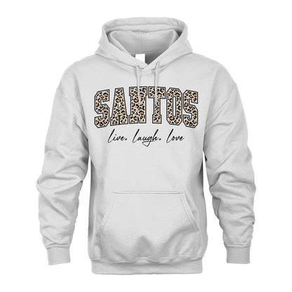 Live Laugh Love Custom Name With Leopard Pattern Shirt SANTOS M1-13