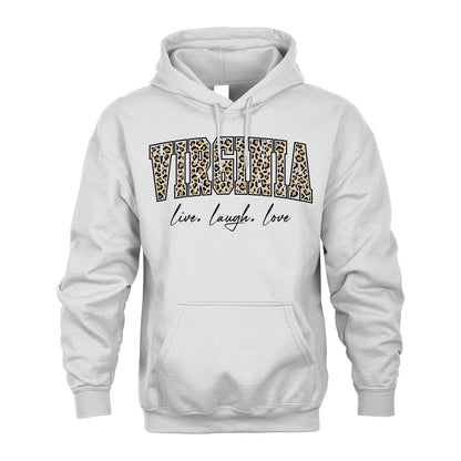 Live Laugh Love Custom Name With Leopard Pattern Shirt VIRGINIA M1-13