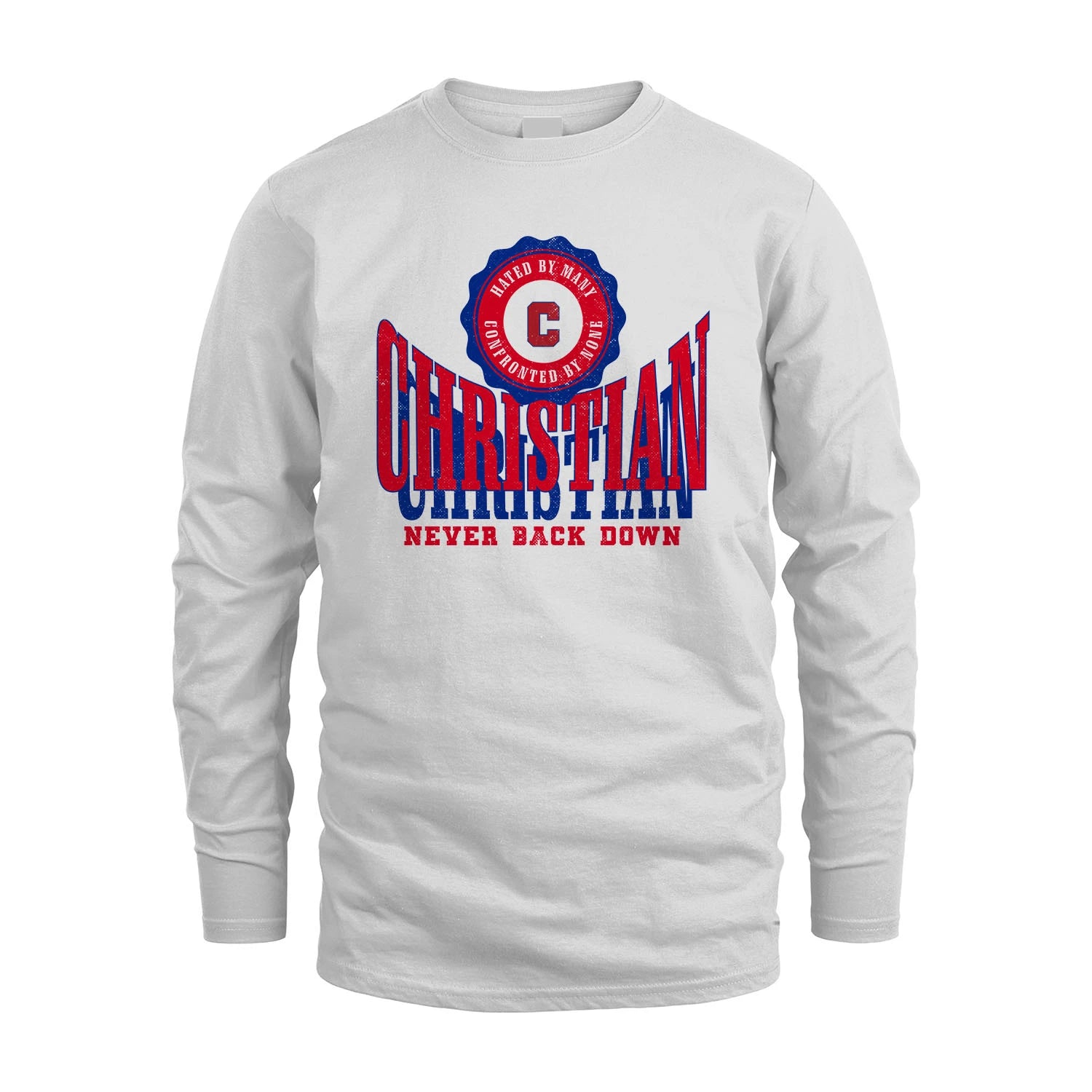 Your Name Never Back Down Shirt CHRISTIAN M1-33