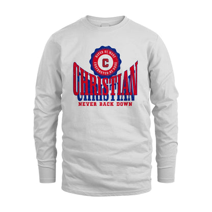 Your Name Never Back Down Shirt CHRISTIAN M1-33