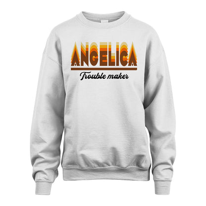 Your Name Trouble Maker Funny Shirt ANGELICA M1-34