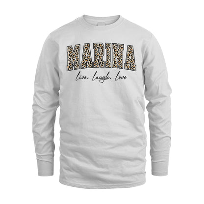 Live Laugh Love Custom Name With Leopard Pattern Shirt MARINA M1-13