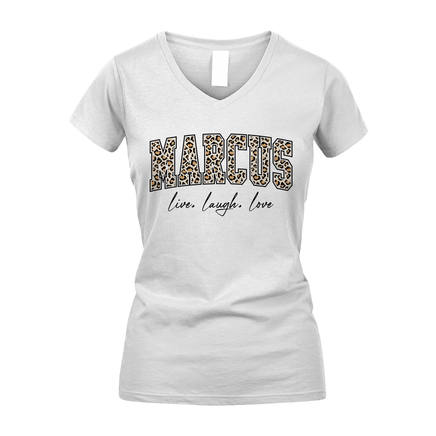 Live Laugh Love Custom Name With Leopard Pattern Shirt MARCUS M1-13