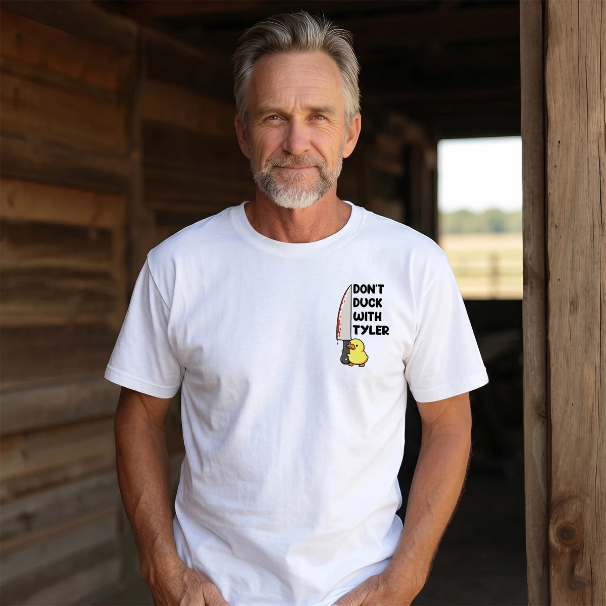 Don't Duck With Your Name Duck And Knife Funny Shirt TYLER M1-42