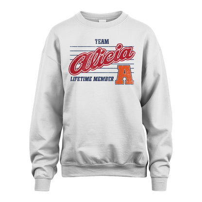 Team Your Name Lifetime Member Vintage Shirt ALICIA M1-24
