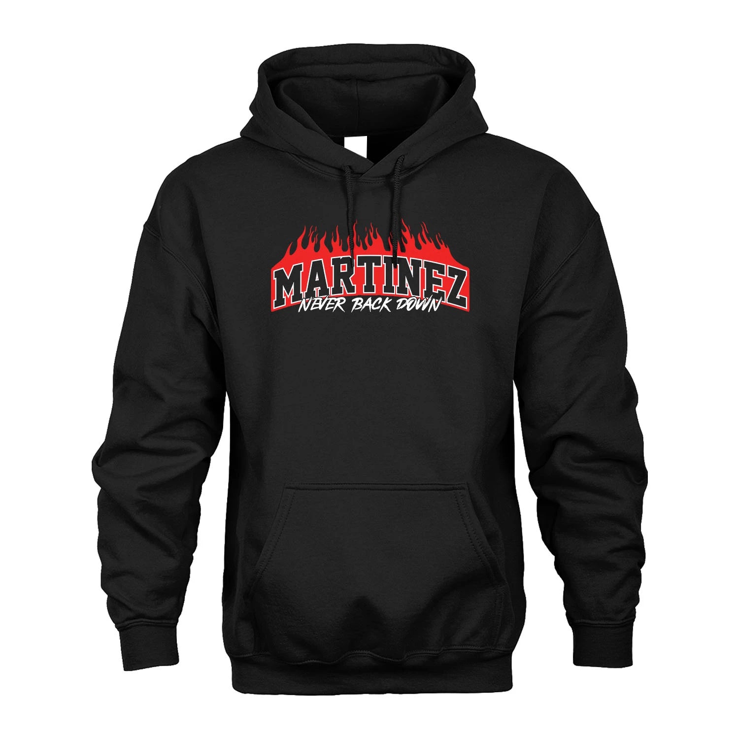 Never Back Down Your Name With Fire Shirt MARTINEZ M1-37