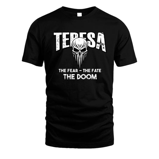 The Fear The Fate The Doom Skull Shirt TERESA M1-39