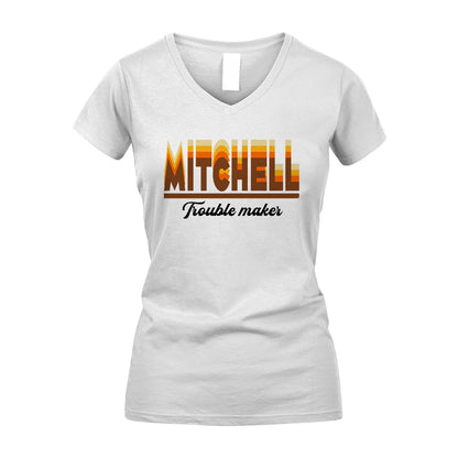 Your Name Trouble Maker Funny Shirt MITCHELL M1-34