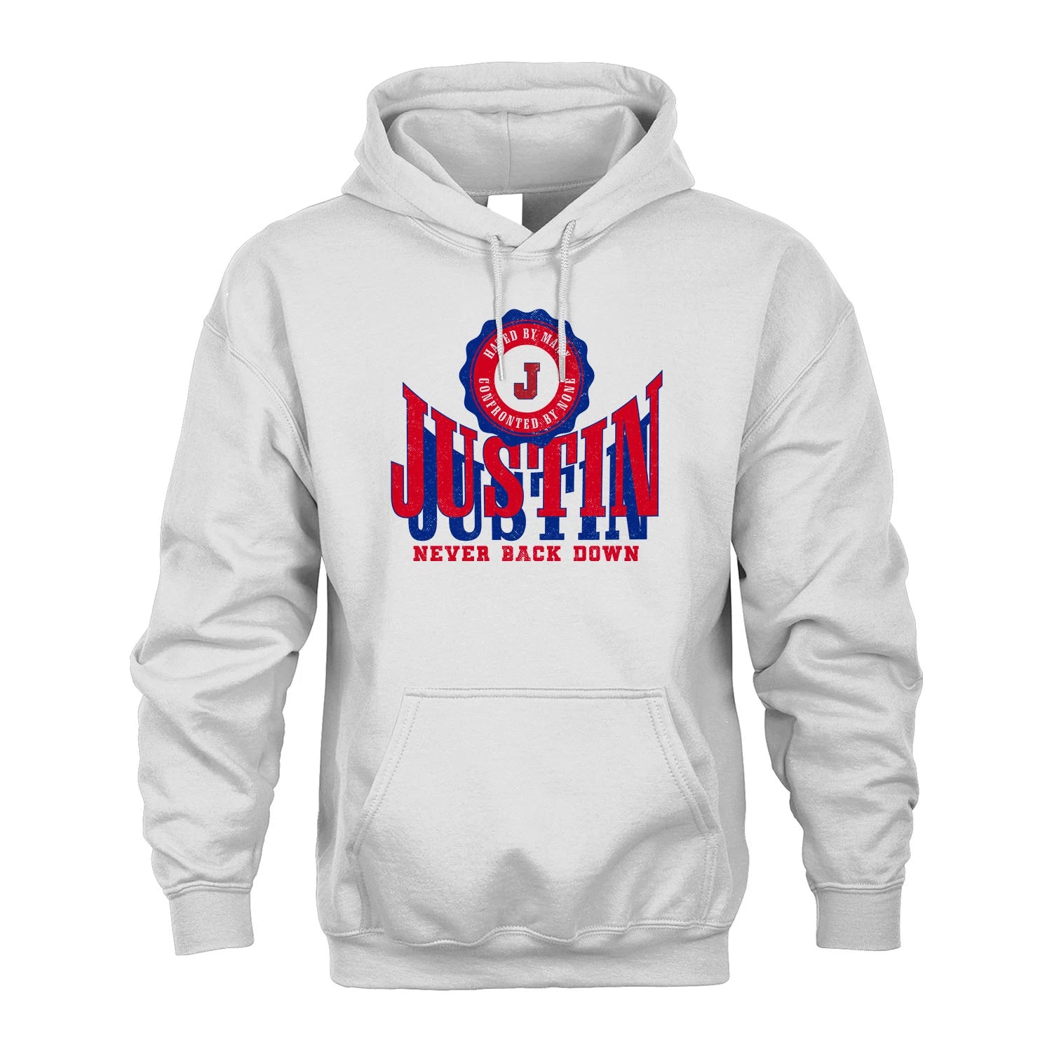 Your Name Never Back Down Shirt JUSTIN M1-33