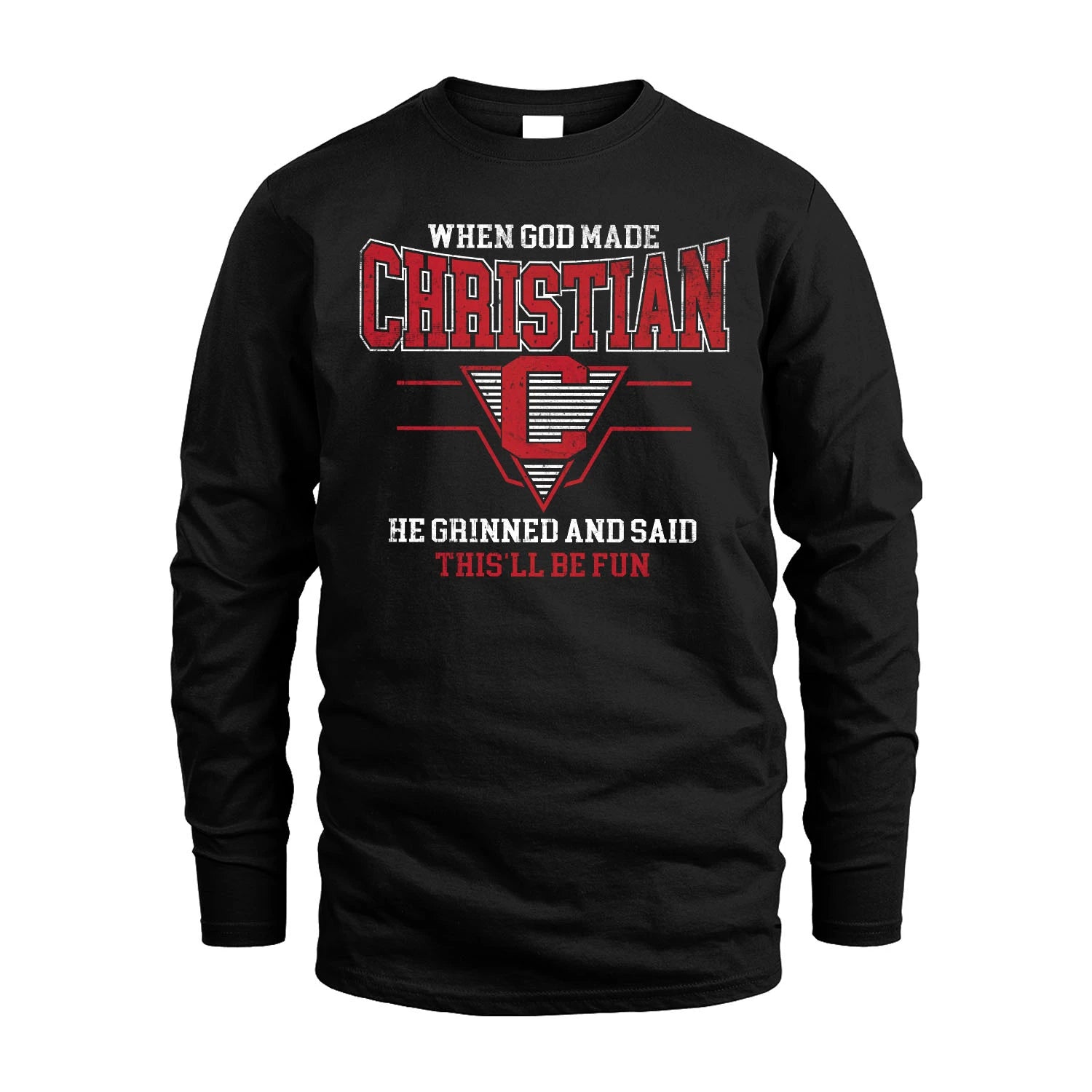 When God Made Your Name He Grinned And Said This'll Be Fun Baseball Shirt CHRISTIAN M1-29