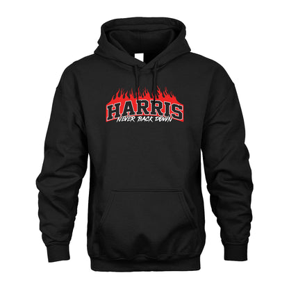 Never Back Down Your Name With Fire Shirt HARRIS M1-37
