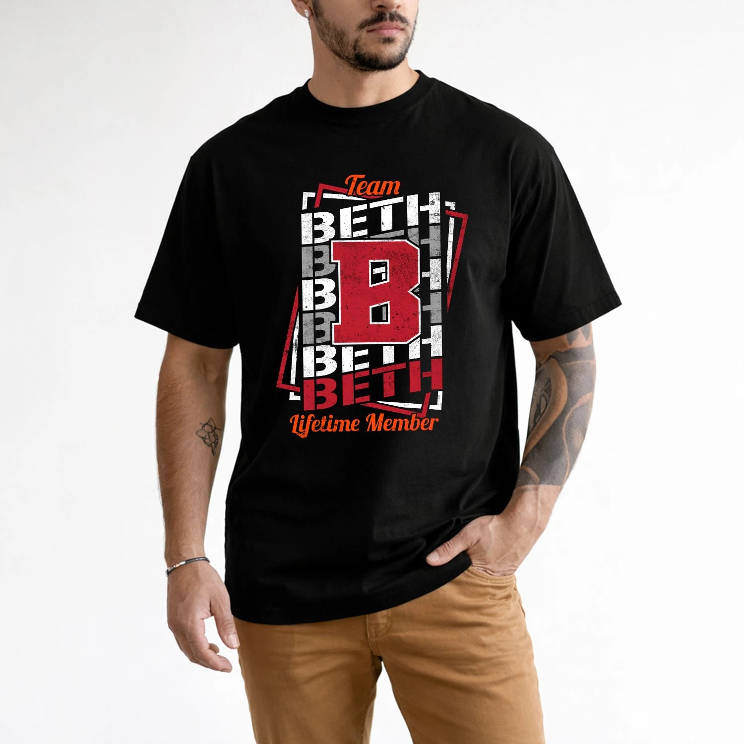Team Your Name Lifetime Member Sporty Shirt BETH M1-25