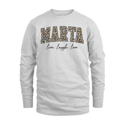 Live Laugh Love Custom Name With Leopard Pattern Shirt MARTA M1-13