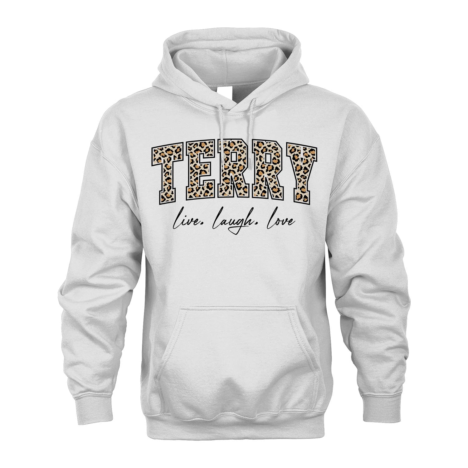 Live Laugh Love Custom Name With Leopard Pattern Shirt TERRY M1-13