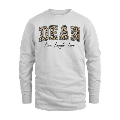Live Laugh Love Custom Name With Leopard Pattern Shirt DEAN M1-13