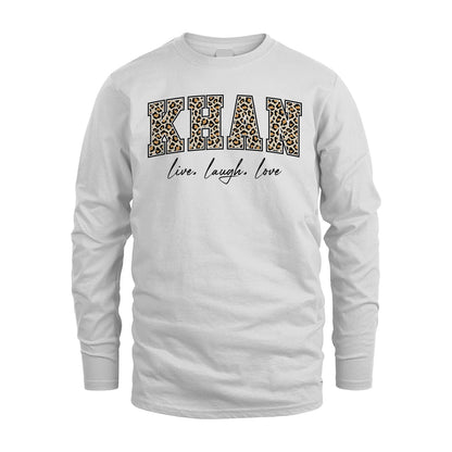 Live Laugh Love Custom Name With Leopard Pattern Shirt KHAN M1-13