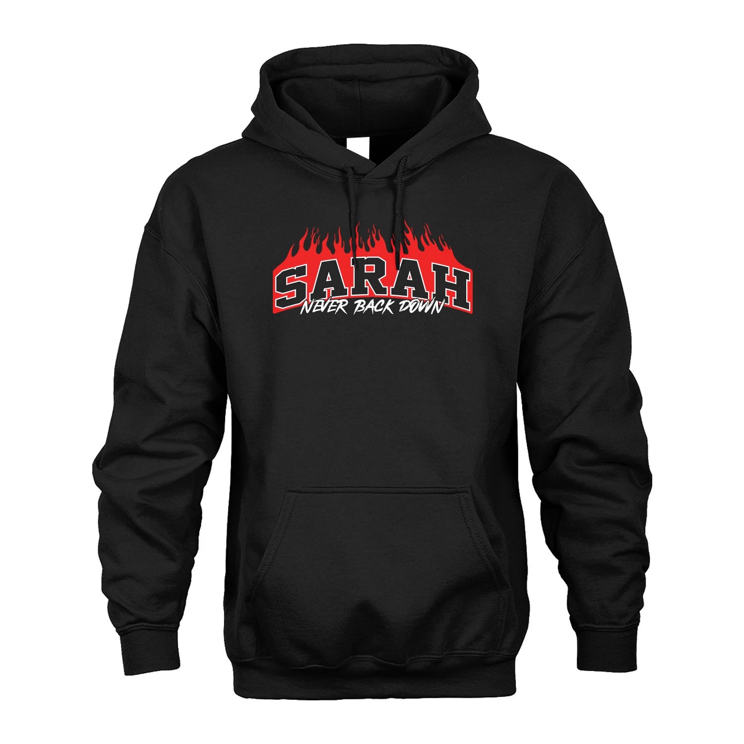 Never Back Down Your Name With Fire Shirt SARAH M1-37