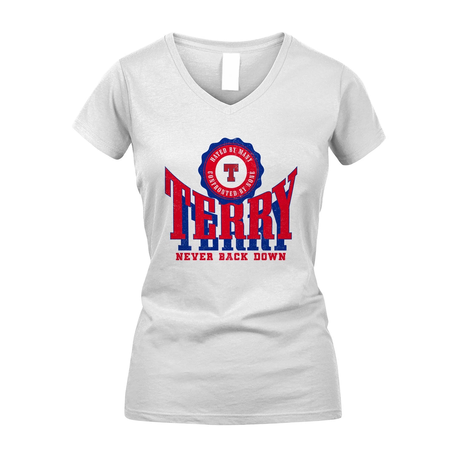 Your Name Never Back Down Shirt TERRY M1-33
