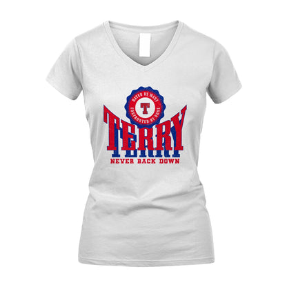 Your Name Never Back Down Shirt TERRY M1-33