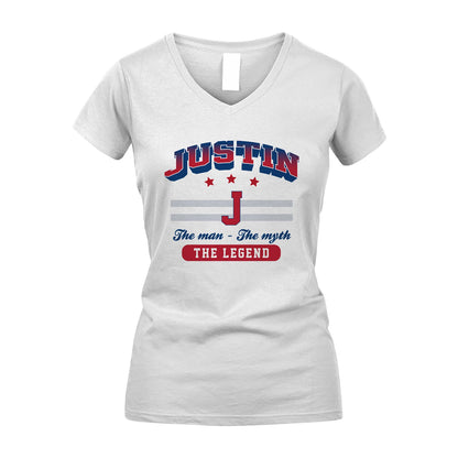 The Man The Myth The Legend With Your Name Shirt JUSTIN M1-35