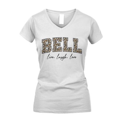Live Laugh Love Custom Name With Leopard Pattern Shirt BELL M1-13