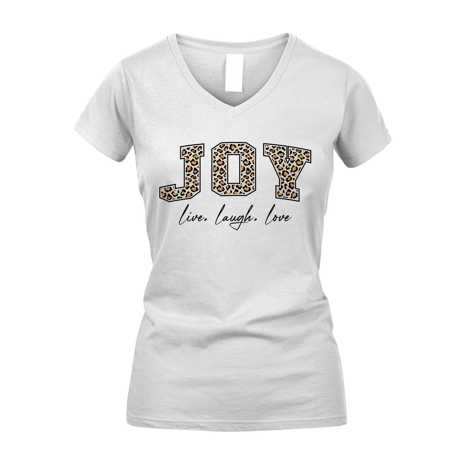 Live Laugh Love Custom Name With Leopard Pattern Shirt JOY M1-13