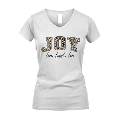 Live Laugh Love Custom Name With Leopard Pattern Shirt JOY M1-13