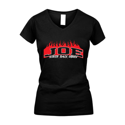 Never Back Down Your Name With Fire Shirt JOE M1-37
