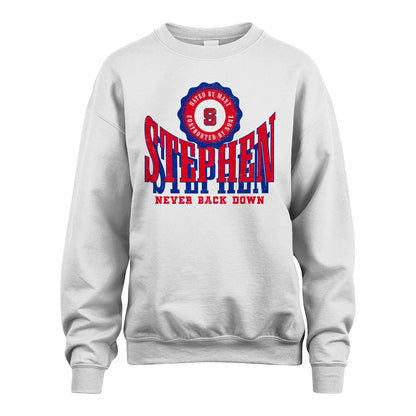 Your Name Never Back Down Shirt STEPHEN M1-33