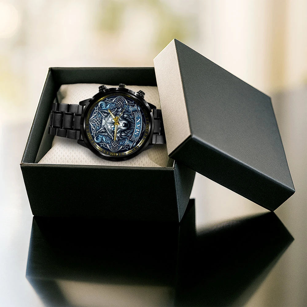 3D Silver Wolf Head Watch MAX M1-W2