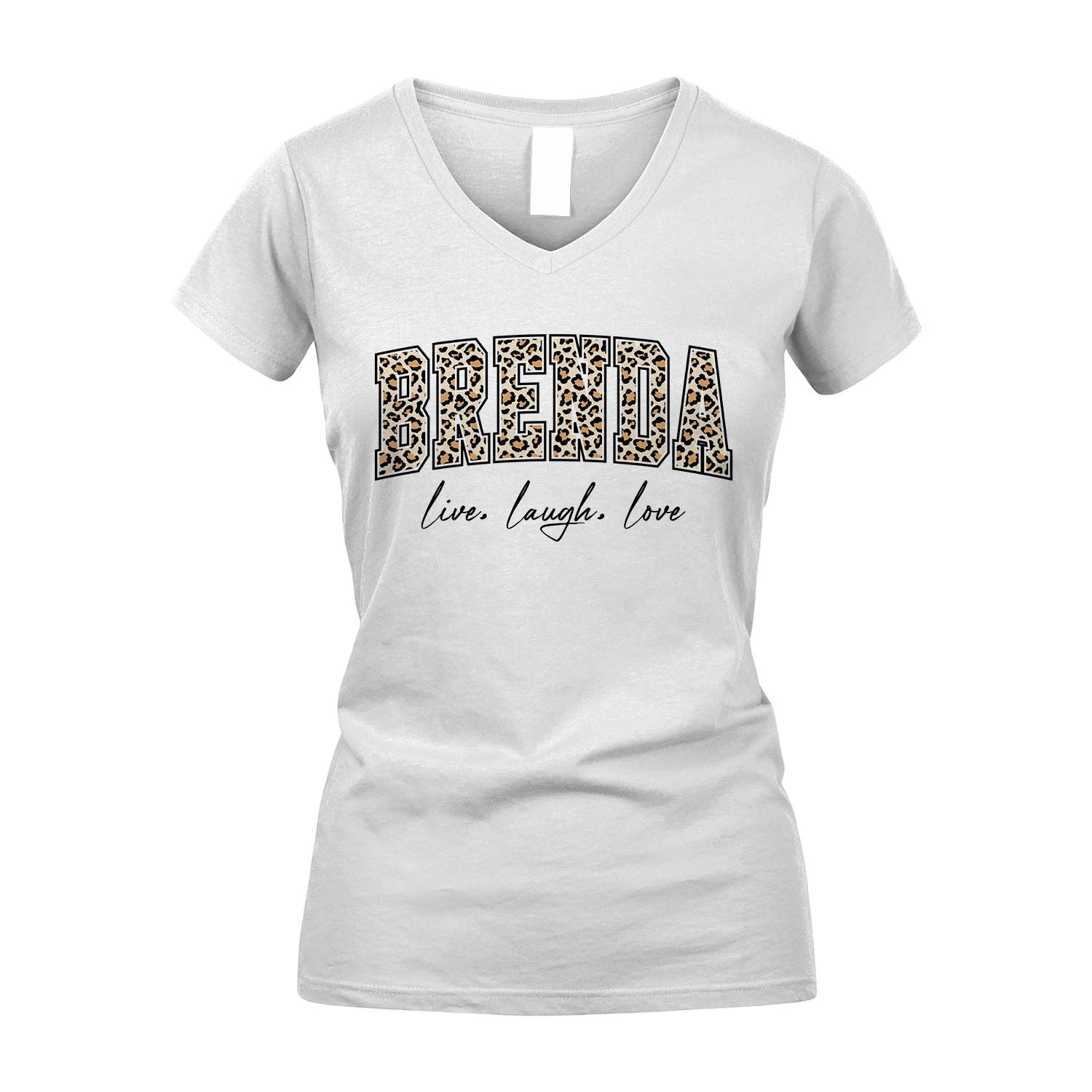 Live Laugh Love Custom Name With Leopard Pattern Shirt BRENDA M1-13