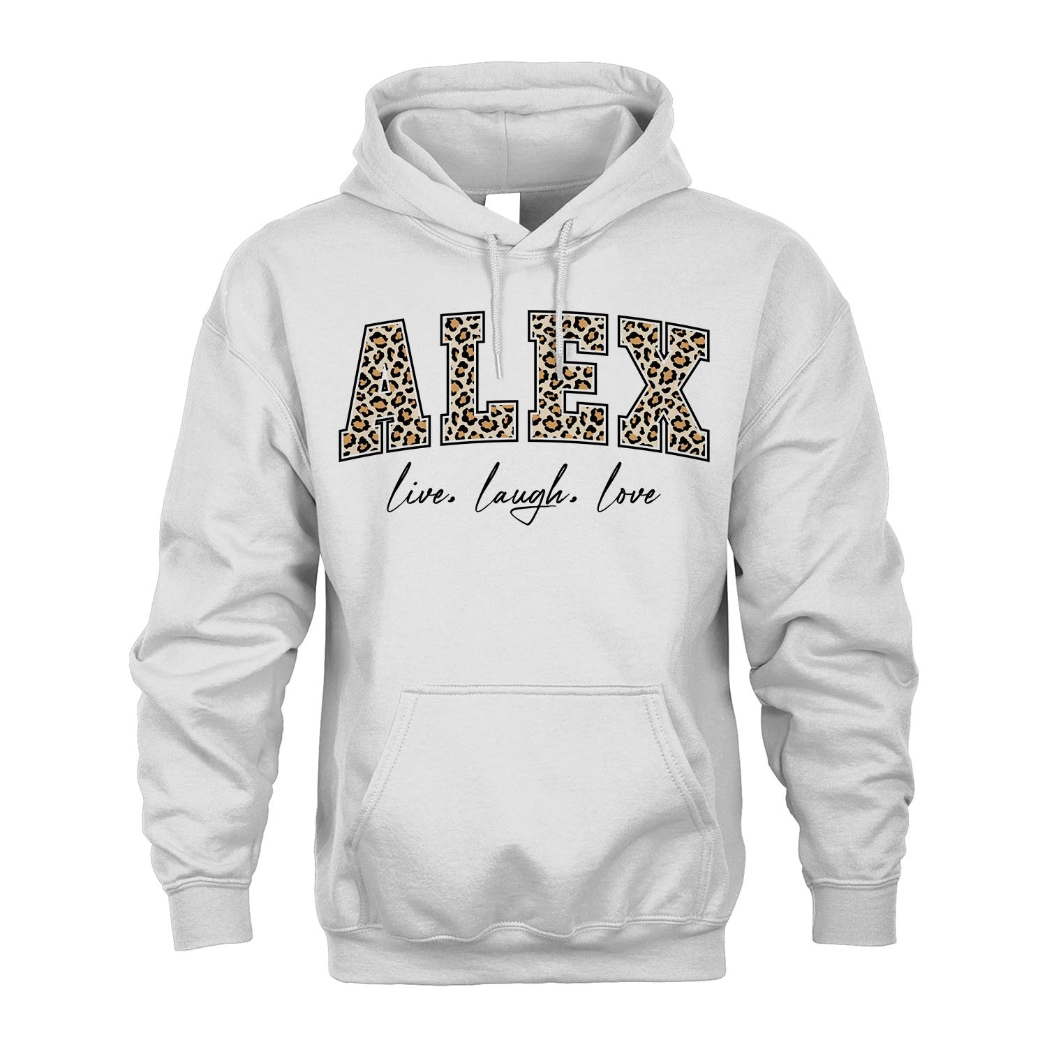 Live Laugh Love Custom Name With Leopard Pattern Shirt ALEX M1-13
