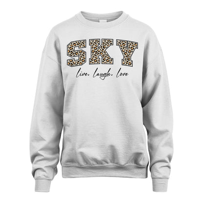 Live Laugh Love Custom Name With Leopard Pattern Shirt SKY M1-13
