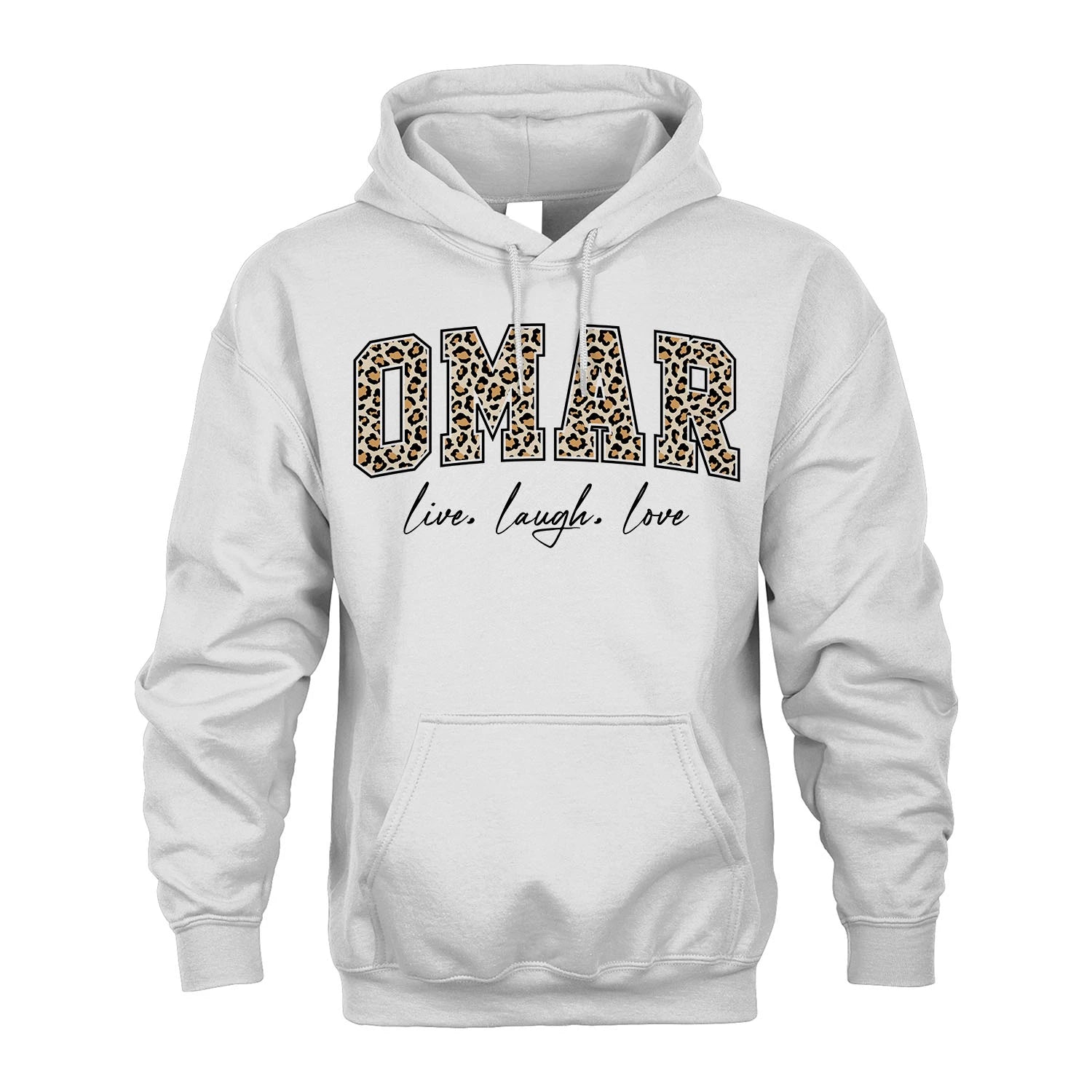 Live Laugh Love Custom Name With Leopard Pattern Shirt OMAR M1-13